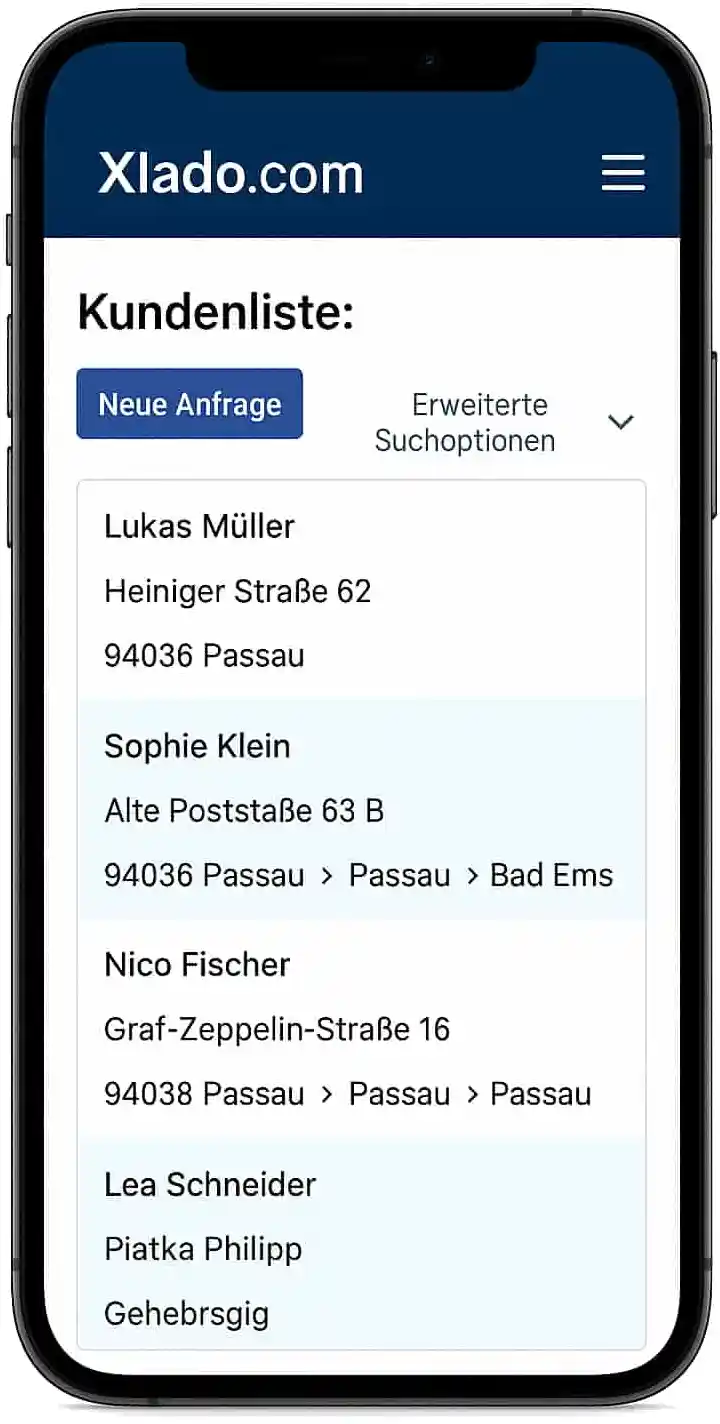 Umzugssoftware auf Mobiltelefon